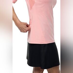 Coolibar UPF 50+ Devi Short Sleeve Fitness Top, Rear Zip Pocket, Gently Pre-Worn